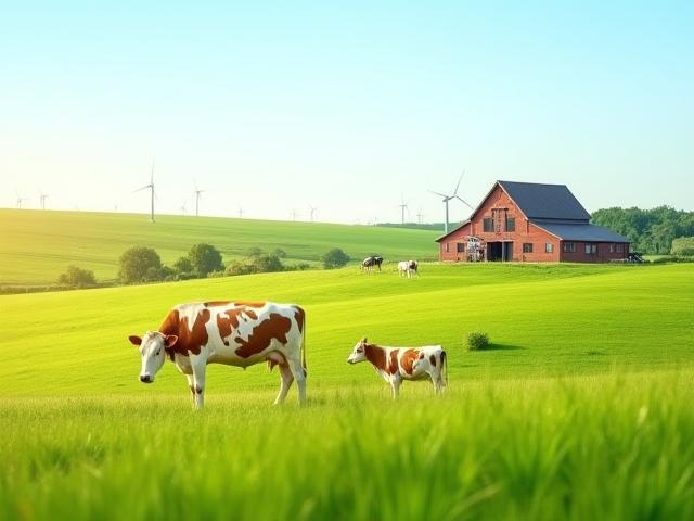 Duurzame Nederlandse melkveehouderij met groene weiden en koeien